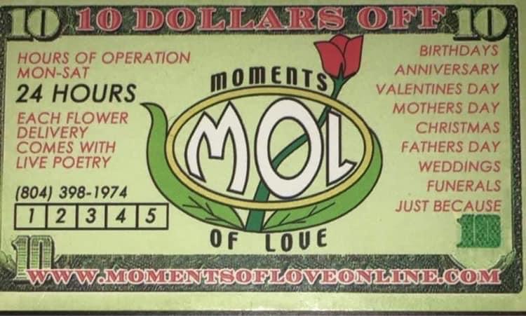 Moments of Love — $10 off flower delivery with live poetry